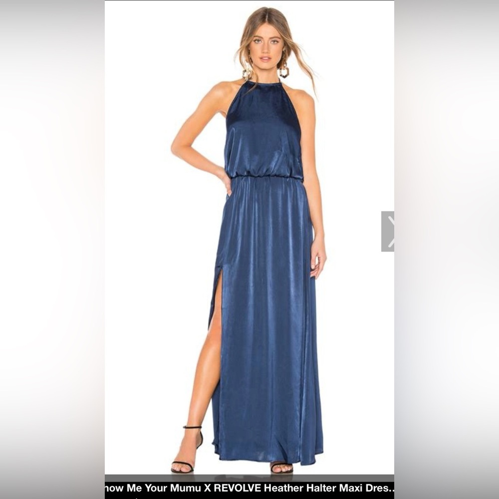 Show Me Your MuMu - Heather Halter Dress -  Navy - M
